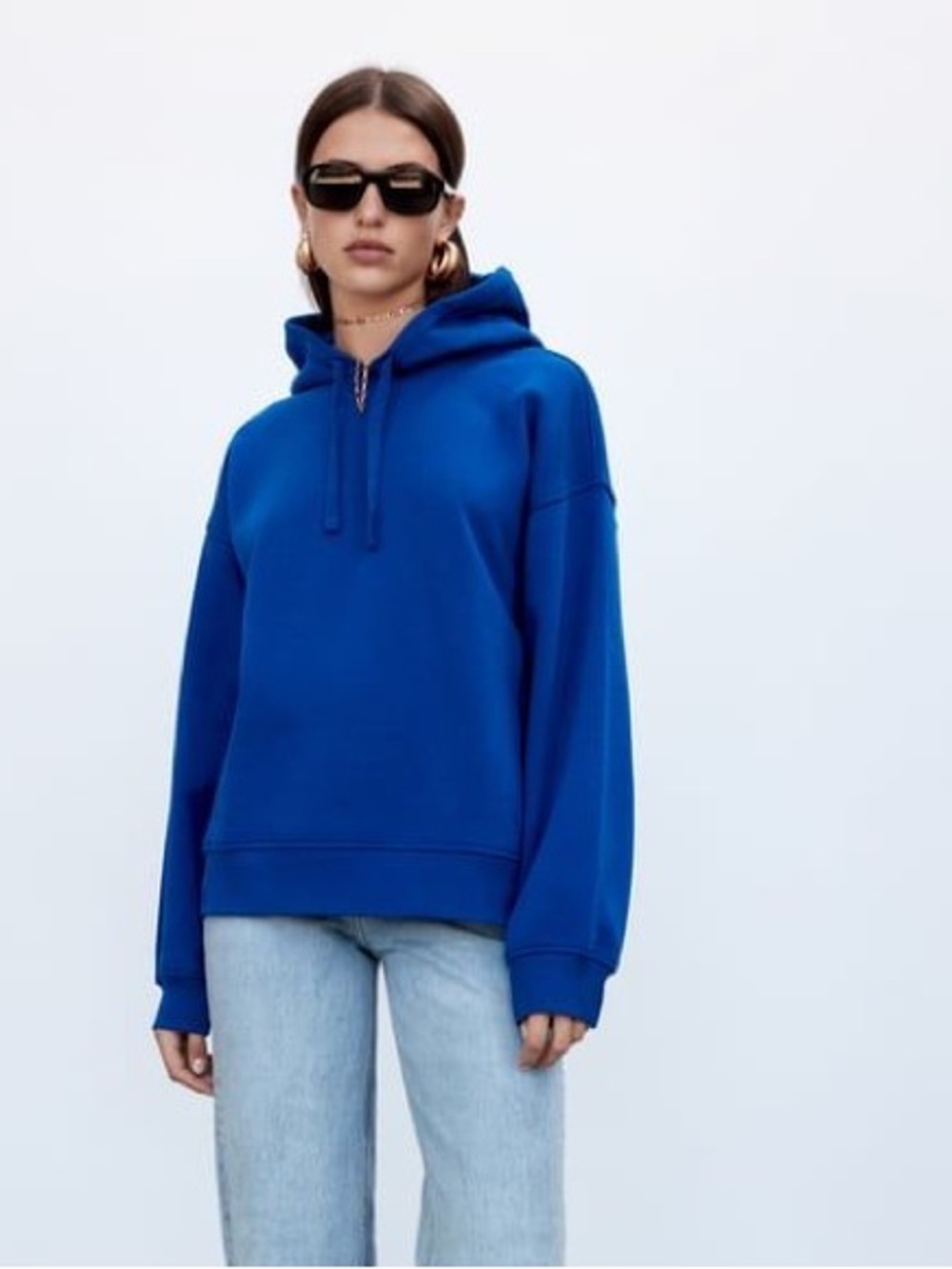 Zara Women's Royal Blue Hooded Pullover